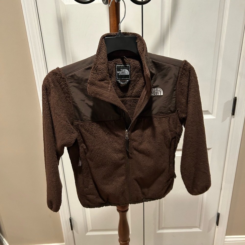 The North Face Womens Campshire Brown Fleece Full Zip Hoodie Jacket Size Medium